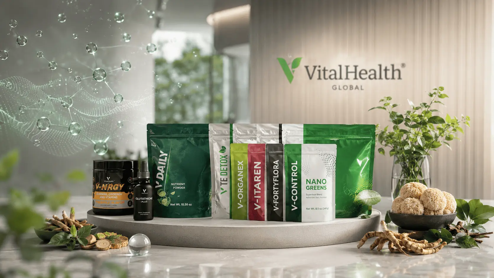 Adaptógenos plantas medicinales hongos Vital Health Global fórmulas